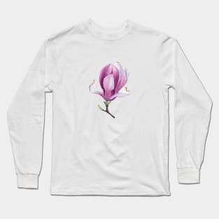 Watercolor magnolia bud Long Sleeve T-Shirt
